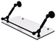Waverly Place 18" Floating Glass Shelf with Gallery Rail, Matte Black