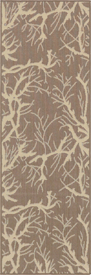 Unique Loom Brown Branch Outdoor 2'x6' Runner Rug