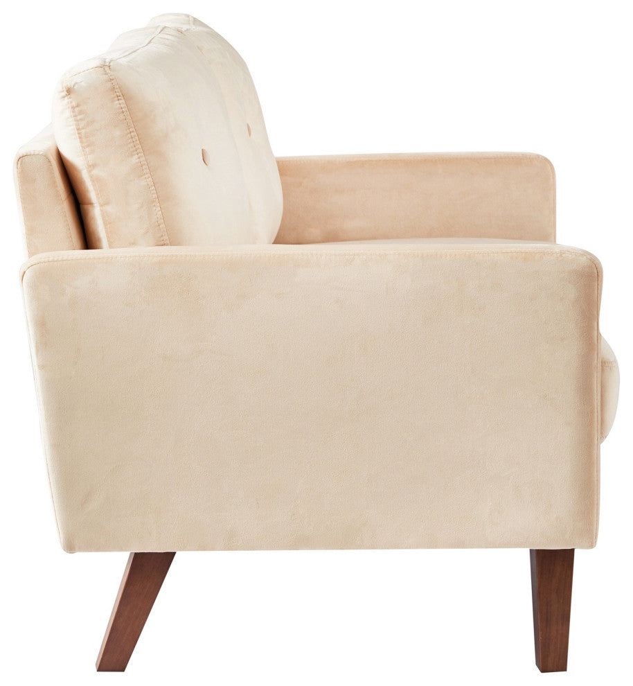 Beige Velvet Modern Tufted Modular Sofa