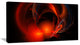 Red Galactic Nebula on Black, Abstract Wall Art Canvas, 40x20