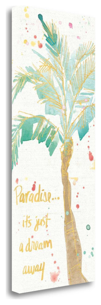Paradise Palmtree Watercolor 1 Giclee Wrap Canvas Wall Art