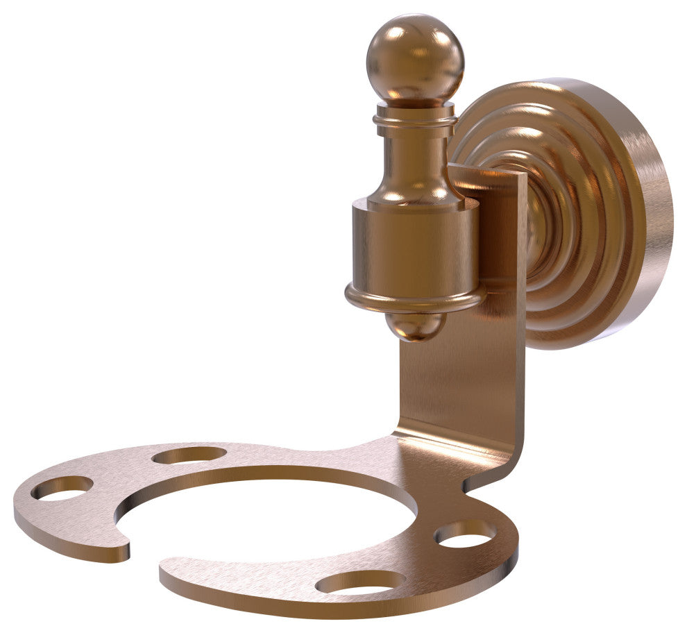 Retro Wave Tumbler and Toothbrush Holder, Brushed Bronze