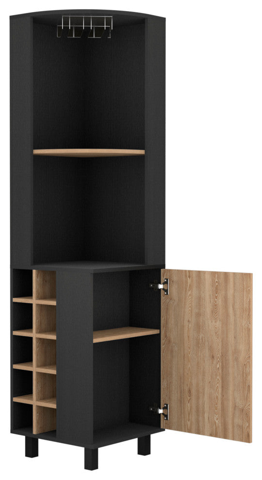 DEPOT E-SHOP Morocco Corner Bar, Black/Pine