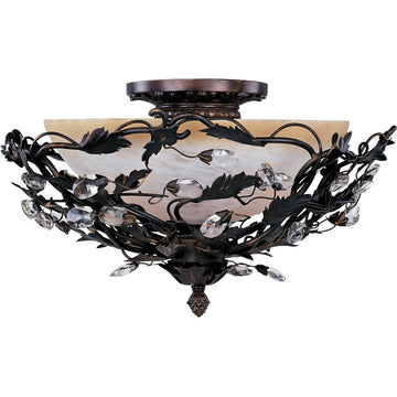 Maxim Elegante 3-Light Frosted Ivory Glass Bowl Semi-Flush Mount