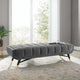Accent Chair Bench, Velvet, Gray, Modern, Living Lounge Hotel Hospitality