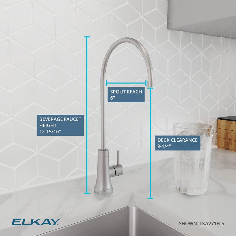 Elkay Avado Single Lever Filtered Beverage, Lustrous Steel