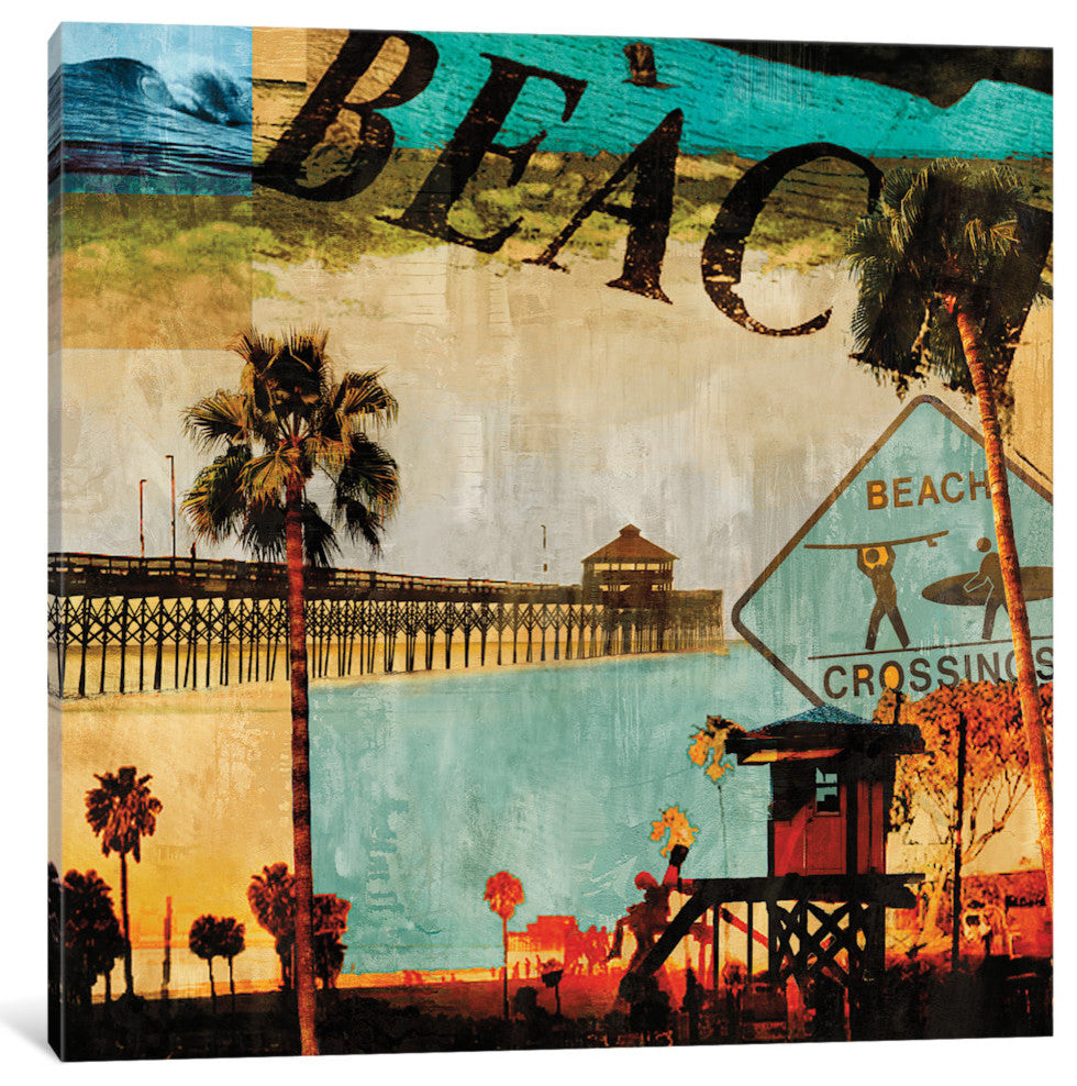 "Beach Culture" by Charlie Carter, Canvas Print, 12"x12"