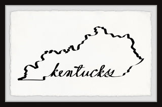 "Kentucky Outline" Framed Painting Print, 12x8