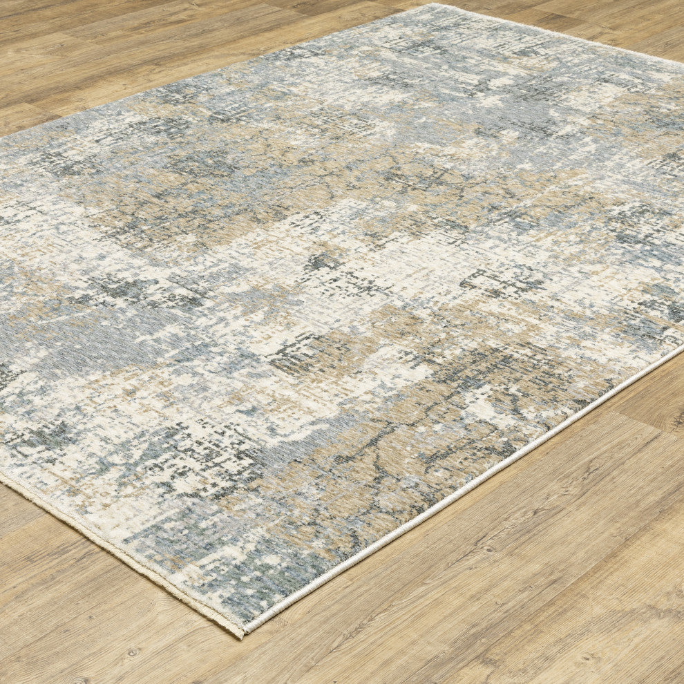 Harlan Modern Abstract Polyester Area Rug 5'3" x 7'6"