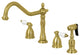 KB1797PLBS 8" Widespread Kitchen Faucet With Brass Sprayer, Brushed Brass