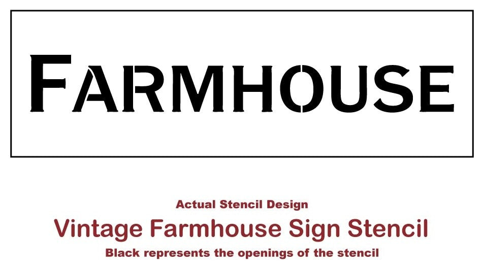 Vintage Farmhouse Sign Stencil, Rustic Decor, Small
