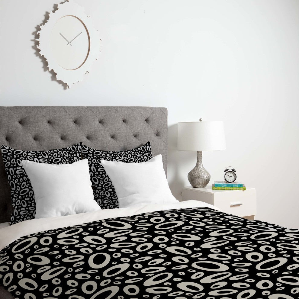 Deny Designs Heather Dutton Molecular Black Duvet Cover - Lightweight