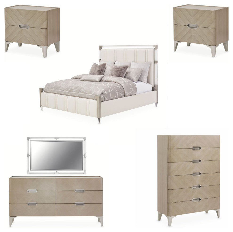 AICO Furniture Penthouse 6 Piece Queen Bedroom Set