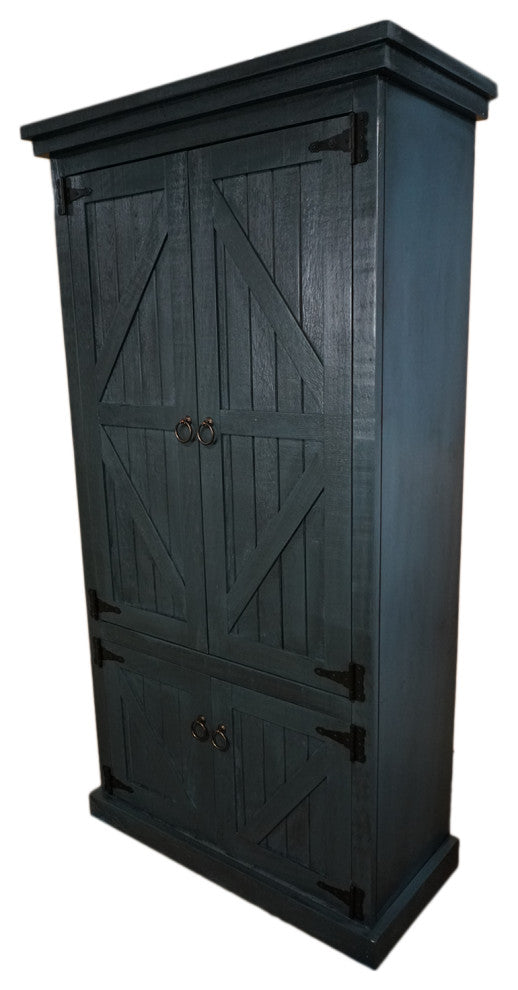 Barn Style Armoire / Kitchen Pantry, Midnight Blue