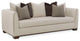 Modern Streamline Bench Cushion Sofa With Plinth Base