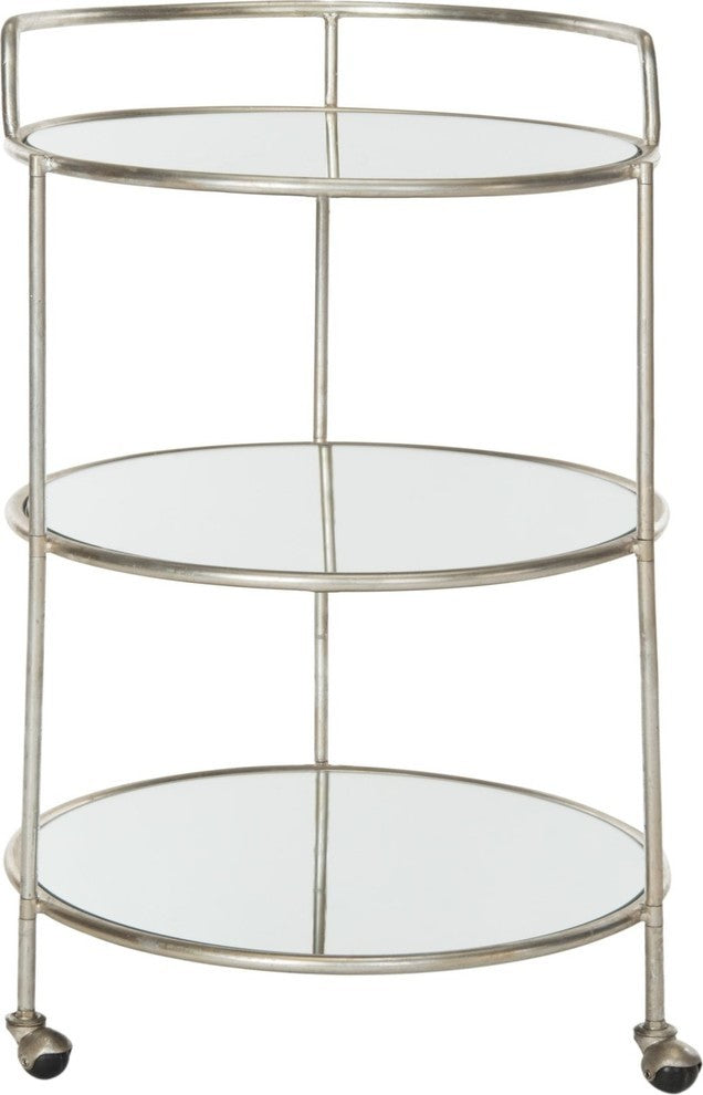 Safavieh Dulcinea Bar Cart, Silver, Mirror Top