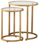 Hannon Glam Nesting Side Tables, Gold, 2-Piece Set