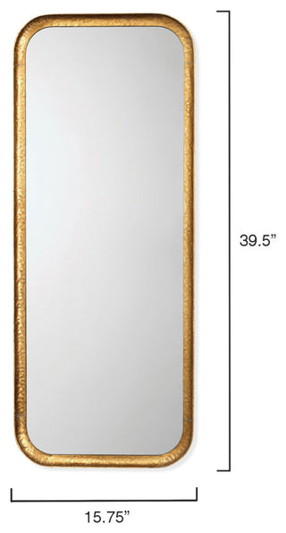 Capital Iron Rectangle Mirror, Gold Leaf Metal