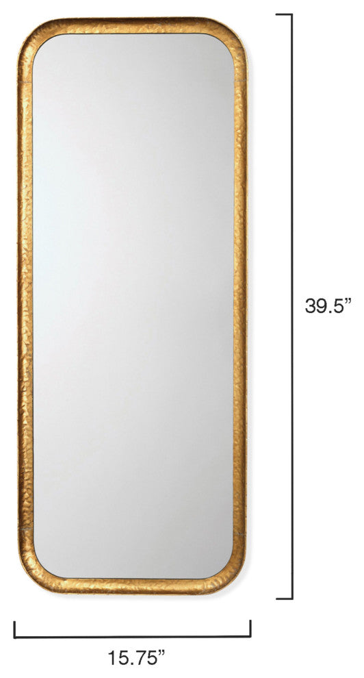 Capital Iron Rectangle Mirror, Gold Leaf Metal