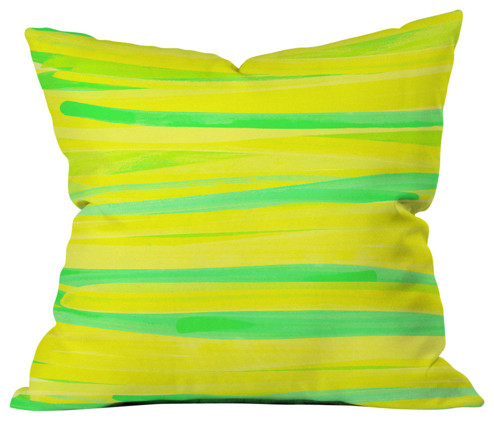 Rebecca Allen Lime Strokes Outdoor Throw Pillow