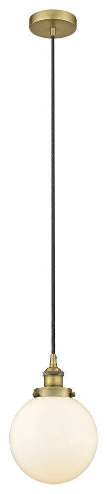 Innovations 616-1PH-BB-G201-8 1-Light Mini Pendant, Brushed Brass