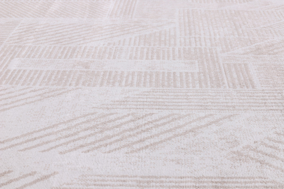 Low-Pile Auden Beige/Ivory Rug, Beige, 10'x14'