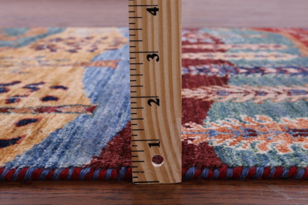 Persian Gabbeh Tribal Hand-Knotted Rug 2' 10" X 4' 0" Q10924