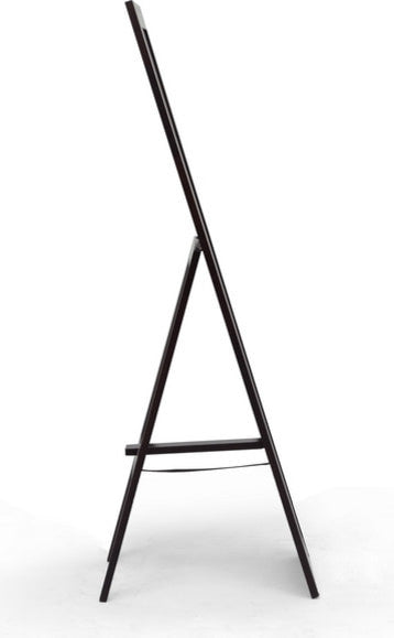 Lund Dark Brown Wood Modern Mirror With Built-In Stand