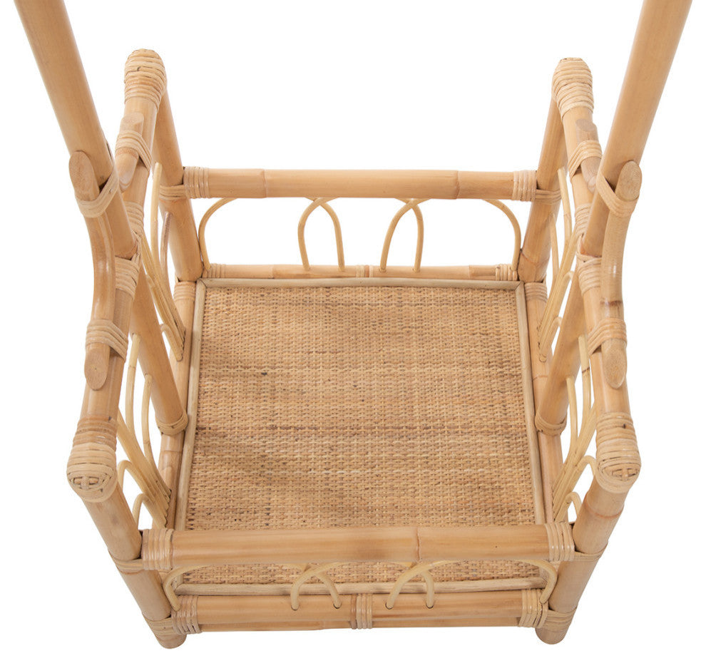 Rattan Freestanding Coat Rack With Shoe Shelf, Natural