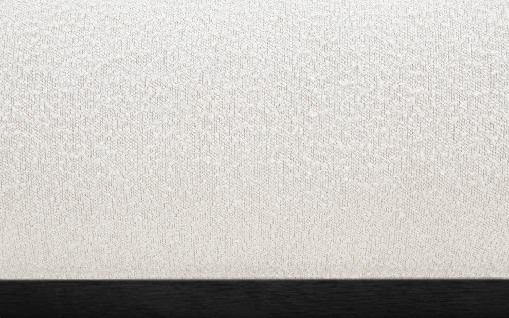 Vaughn Bed, Cream, Twin, Boucle Fabric, Black Finish
