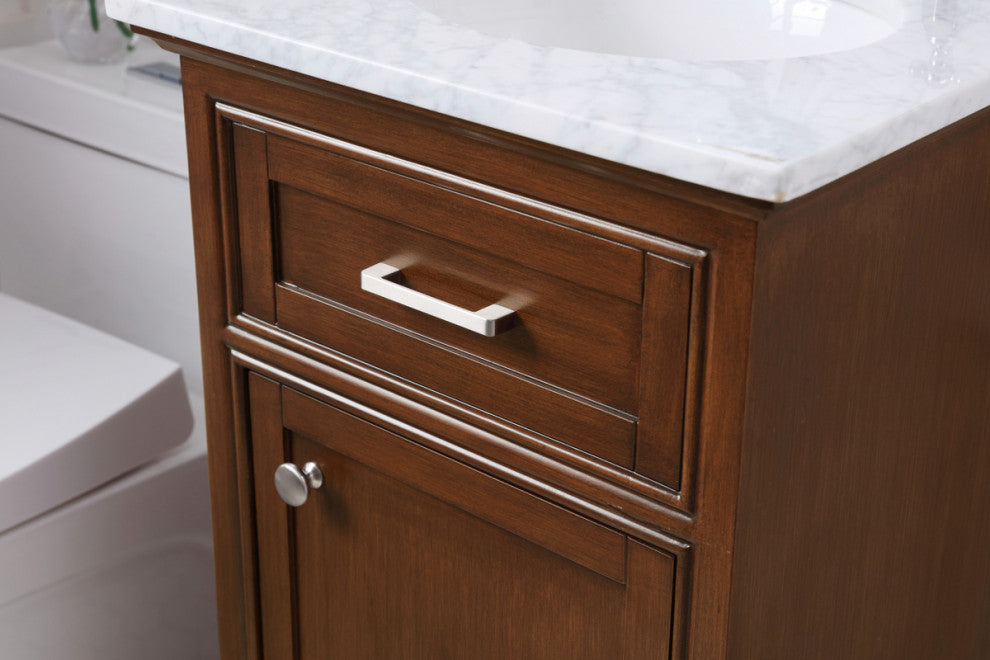Amber Single Bathroom Vanity, Blue, Teak, 19"