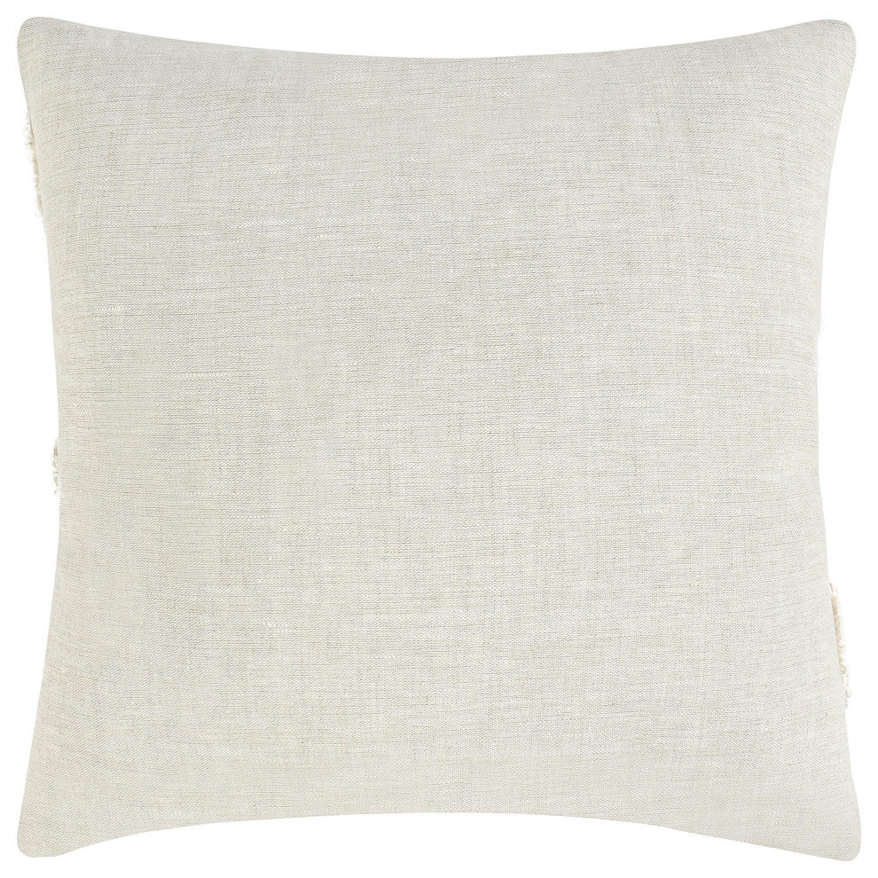 Passage 22" Belgian Linen Blend Throw Pillow by Kosas Home, Ivory