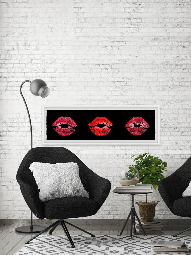 "There's Always Lipstick" Framed Painting Print, 30x10