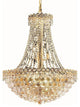 Elegant Century Dining Room Light, Gold Finish With Royal Cut Crystal