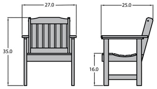 Lehigh Garden Chair, Weathered Acorn