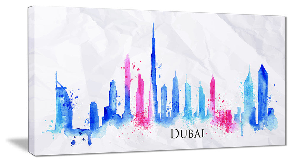 "Colorful Dubai Silhouette" Canvas Print