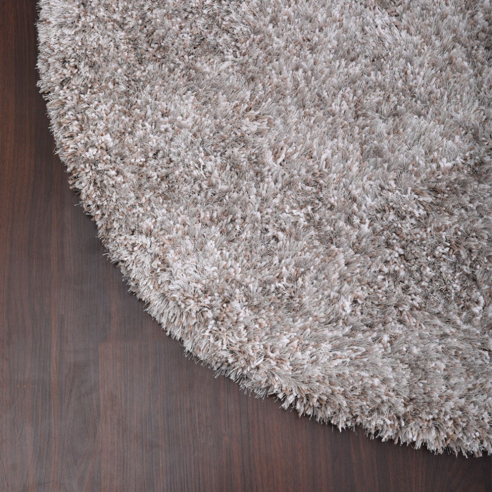 HAND TUFTED SHAG POLYESTER ECO-FRIENDLY AREA RUGS, Silver Color, Solid Design