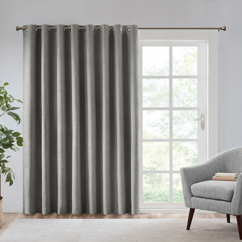 SunSmart Maya Printed Heathered Blackout Window Patio Panel, Grey