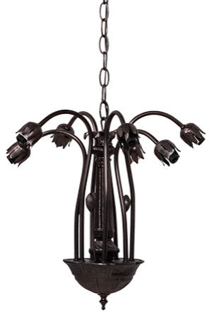 24 Wide Tiffany Pond Lily 7 Light Chandelier