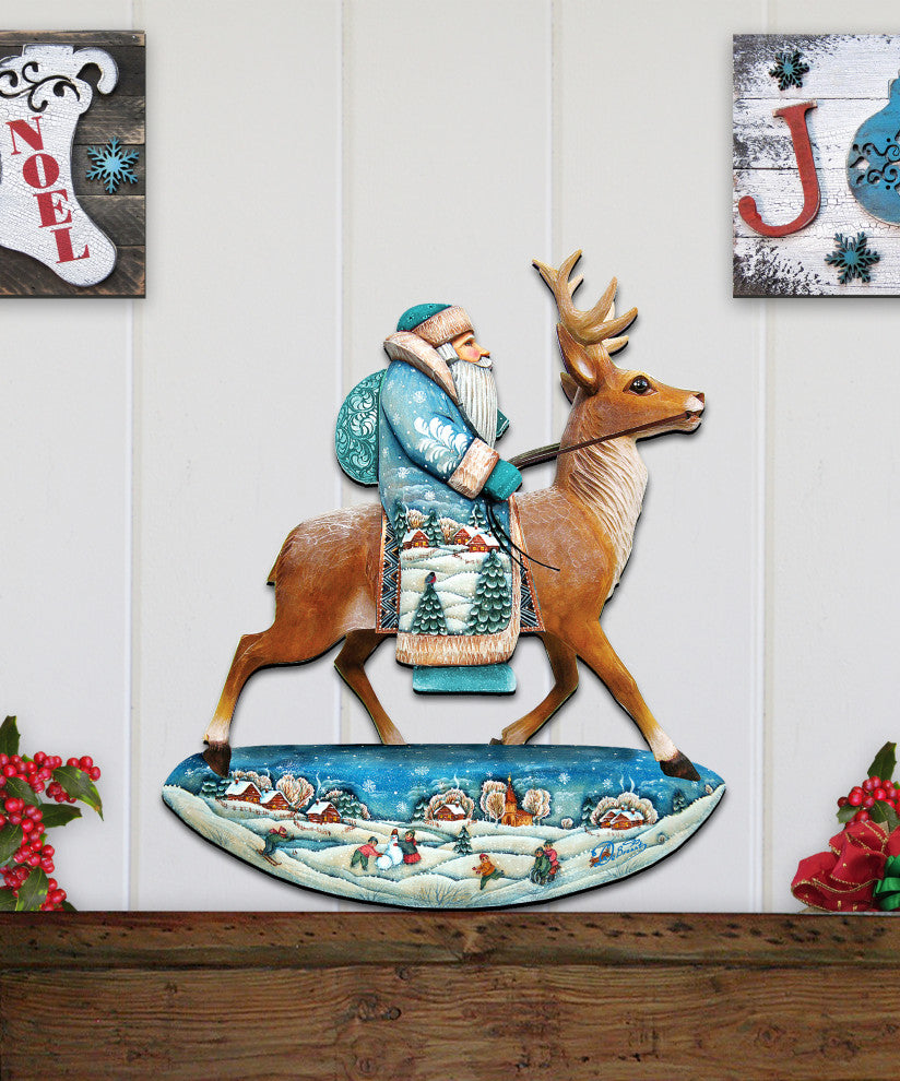 Reindeer Ride Santa Door Hanger