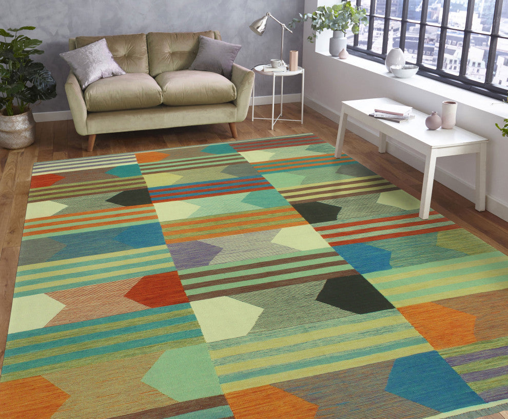 Winchester Kilim Olaniyan Blue/Ivory Rug, 8'6x11'6