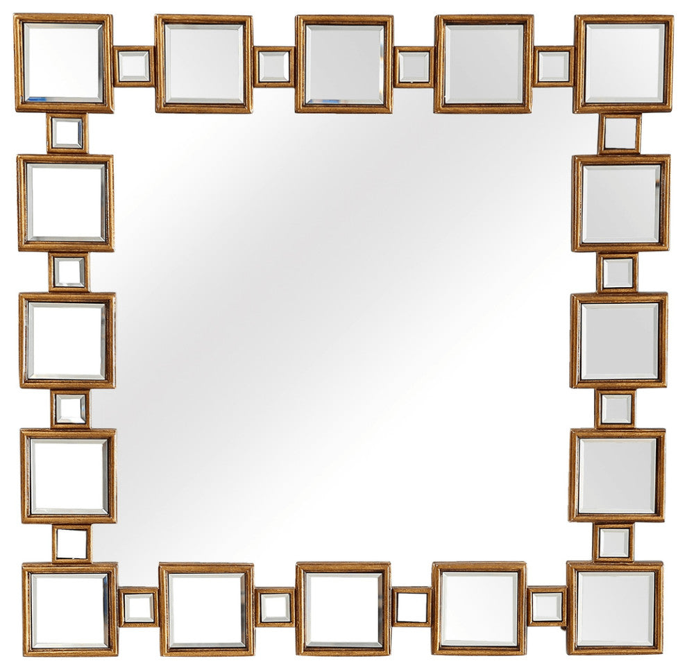 Gold Square Accent Mirror