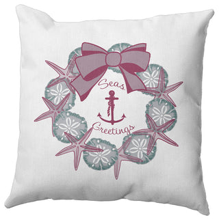 Seas and Greetings Wreath Accent Pillow, Passion Flower, 20"x20"