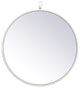 Elegant Decor MR4718WH Metal Frame Round Mirror,, Decorative Hook, 18"