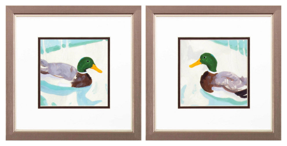 Bathing Mallard Wall Art, 2-Piece Set