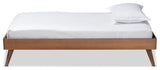Gilvray Mid-Century Modern Ash Walnut Finish Wood Twin Platform Bed Frame