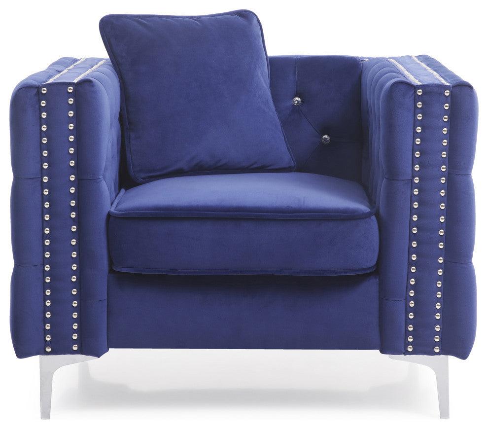 Paige Accent Chair, Blue