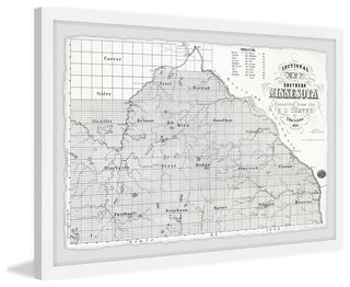 "Minnesota Map" Framed Painting Print, 18x12
