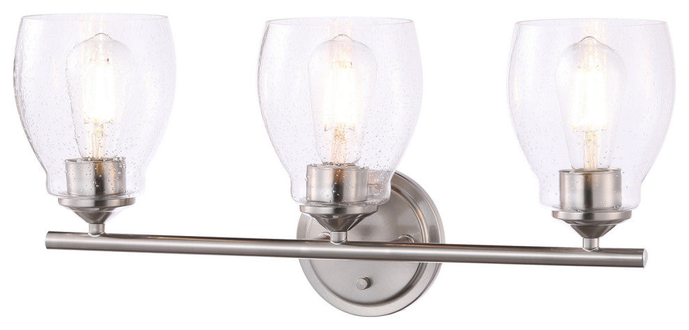 Minka-Lavery 2433-84, 3-Light Wall Lamp, Winsley, Brushed Nickel