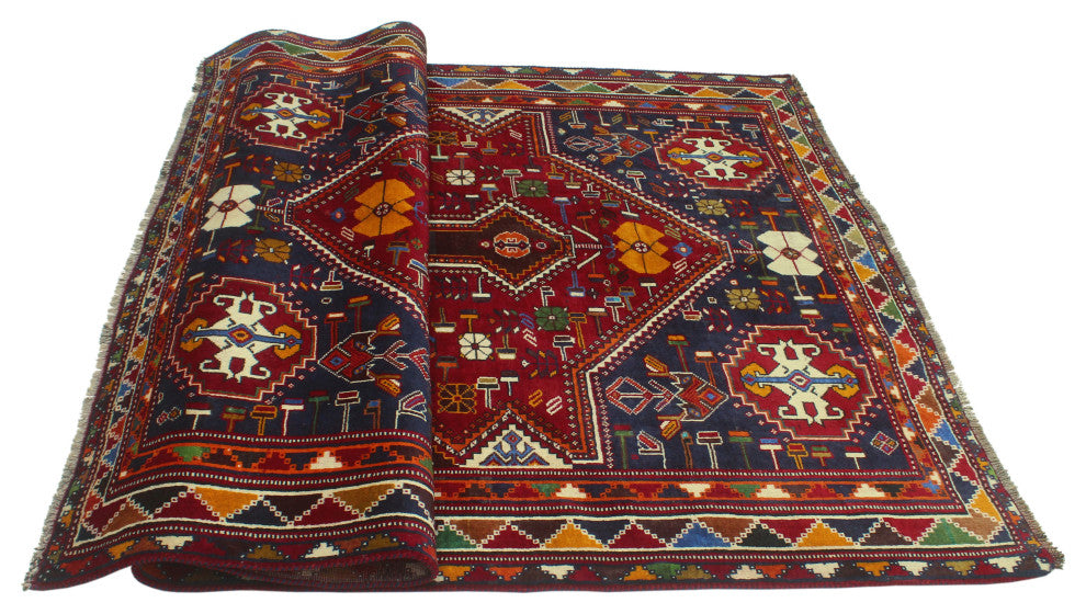 Fine Vintage Distressed Ilhom Red Rug